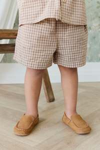 Organic Cotton Louis Short - Cabin Check Cocoa