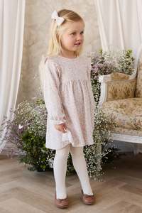 Girls Dresses: Organic Cotton Frankie Dress - Posy Milk