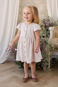 Organic Cotton Dahlia Dress - Posy Milk