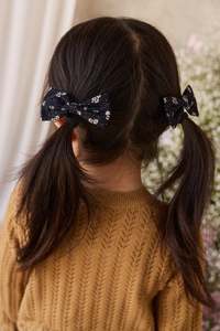 Hair Accessories: Organic Cotton Desiree Bow - Maisie Navy