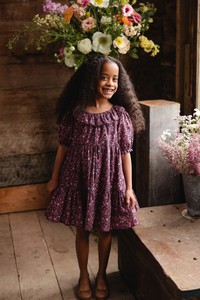 Girls Dresses: Organic Cotton Acacia Dress - Flora Fig