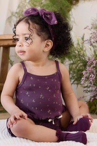 Organic Cotton Frill Bloomer - Dina Fig