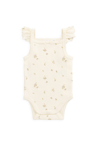 Organic Cotton Pointelle Zoella Bodysuit - Dina Antique