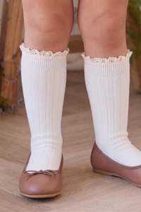 Harper Knee High Sock - Parchment