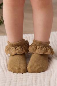 Frill Ankle Sock - Antique Bronze
