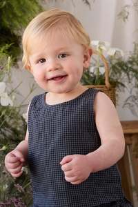 Organic Cotton Winslow Top - Eclipse Grid