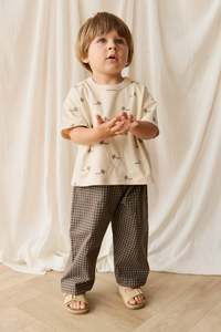 Pants Leggings: Organic Cotton Kingston Pant - Coffee Grid