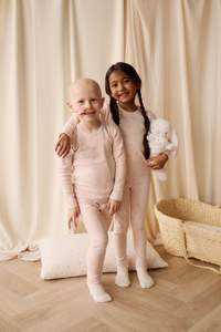 Organic Cotton Fine Rib Kayln Long Sleeve Pyjama Set - Simone Morganite