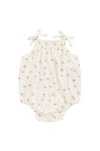 Collection: Organic Cotton Cassie Playsuit - Simple Flowers Egret