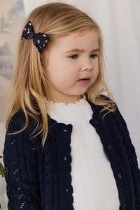 Hair Accessories: Organic Cotton Desiree Bow - Huguette Graphite