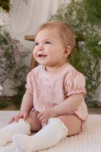 Organic Cotton Misty Playsuit - Shell Pink