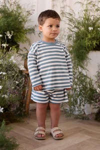 Pima Cotton Edward Short - Essential Stripe Cloud/Honolulu