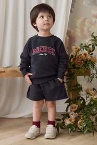 Baby Sweatshirting: Organic Cotton Nash Sweatshirt - Maritime Merci