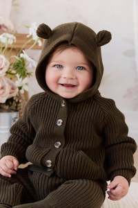 New: Bear Cardigan - Forest