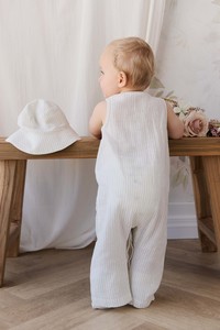 Organic Cotton Bucket Hat - Mini Pinstripe Cloud / Duck Egg Blue