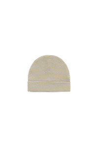 New: Organic Cotton Modal Marley Beanie - Petite Stripe Avocado Oil / Cloud