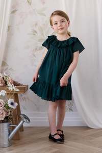 Organic Cotton Calianna Dress - Deep Fern