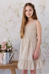 Organic Cotton Maude Dress - Tully Peach