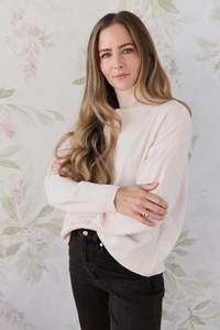 Merino Womens Turtleneck Jumper - Ivory