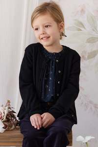 Merino Camille Cardigan - Black