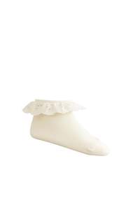 Frill Ankle Sock - Milk