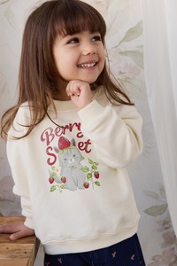 Organic Cotton Rhea Sweatshirt - Berry Cat Egret