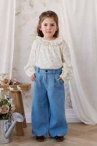 Tops: Organic Cotton Leonie Top - Justine Vanilla Sky