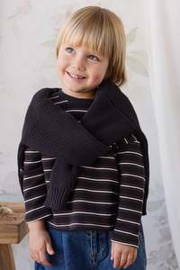 Pima Cotton Edward Long Sleeve Top - Courtside Stripe