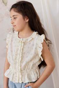 Tops: Organic Cotton Calianna Top - Justine Vanilla Sky