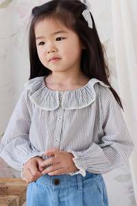 Tops: Organic Cotton Dovie Blouse - Harbour Stripe