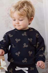 Tops: Organic Cotton Floyd Sweatshirt - Racquet Navy