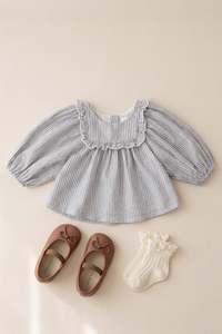 Tops: Organic Cotton Hartlen Blouse - Harbour Stripe