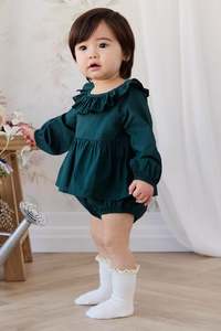 Organic Cotton Hartlen Playsuit - Deep Fern