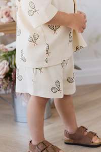 Organic Cotton Waffle Leith Short - Racquet Tofu