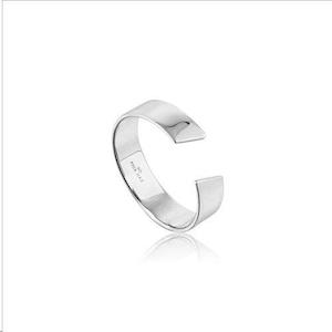 Ania Haie: Silver Geometry Wide Adjustable Ring