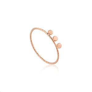 Rose Gold Texture Mix Triple Dot Ring