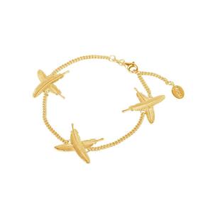 Gold Plated Feather Kisses Bracelet