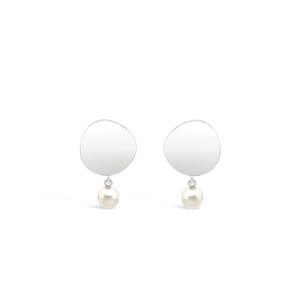 Fabuleux Vous: Silver Perle Reflection Pearl Drop Earrings
