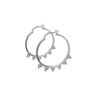 Ballas 3 Bead Cluster Large Hoops