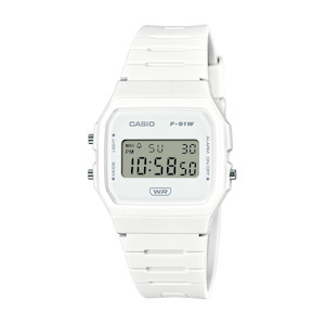 Unisex Watches: Casio Vintage White Digital Watch - F91WB-2A1