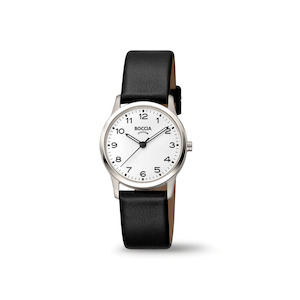 3287-02 - Womens Titanium with Black Strap Dress Watch