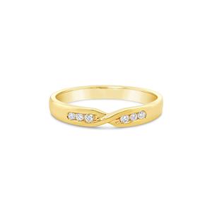 9k Yellow Gold 6 Stone Diamond Channel Set Anniversary Ring