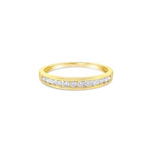 Diamond Dress Rings: 9k Yellow Gold Channel Anniversary Ring