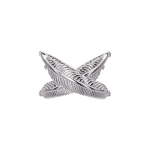 Boh Runga: Sterling Silver Rocksteady Feather Kiss Cross Ring