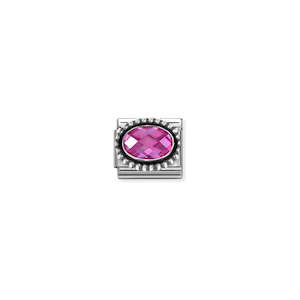 Composable Classic Link 330607/030 Oval Faceted Fuchsia CZ In 925 Silver