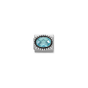 Composable Classic Link 330607/006 Oval Faceted Light Blue CZ In 925 Silver