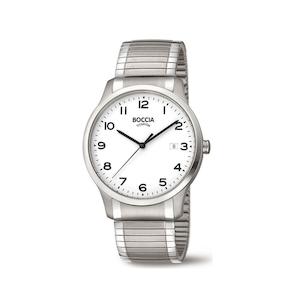 3616-01 Mens Titanium Dress Watch with White Dial
