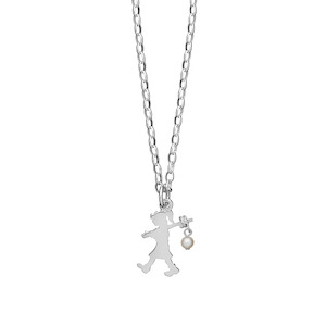Karen Walker: Sterling Silver Girl with a Pearl 45cm Necklace