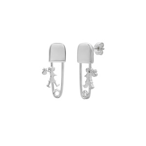 Karen Walker: Sterling Silver Mini Runaway Safety Pin Studs