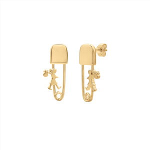 Karen Walker: Gold Plated Mini Runaway Safety Pin Studs